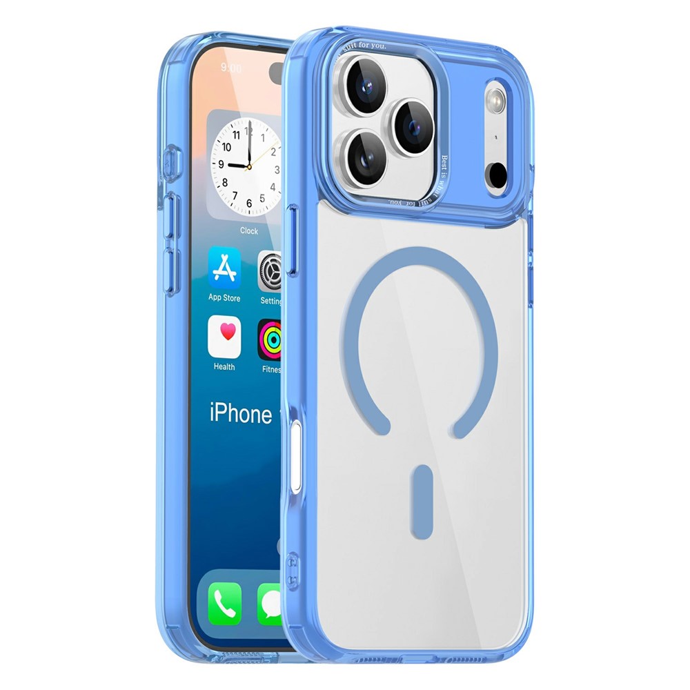 For iPhone 17 Pro Case Compatible with MagSafe TPU+PC Transparent Phone Cover - Blue