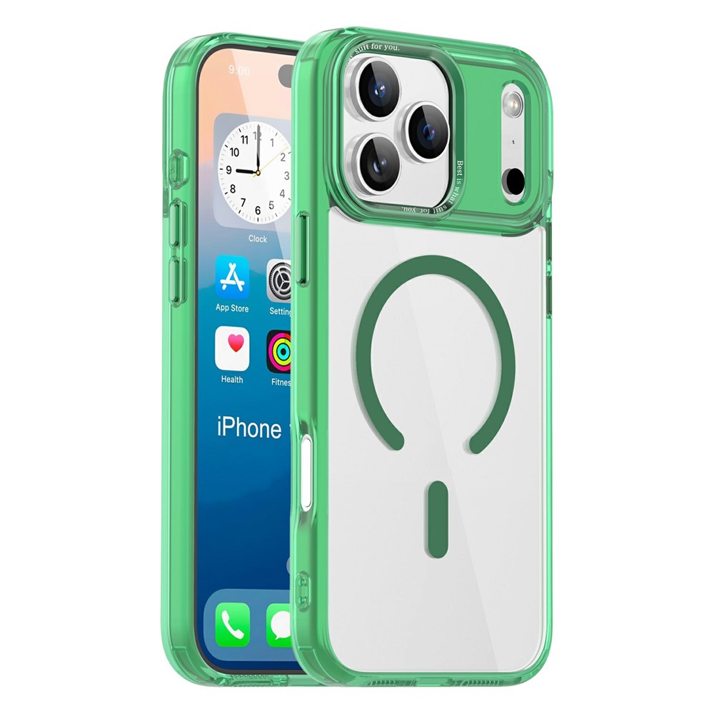 For iPhone 17 Pro Max Case Compatible with MagSafe TPU+PC Transparent Phone Cover - Transparent Green