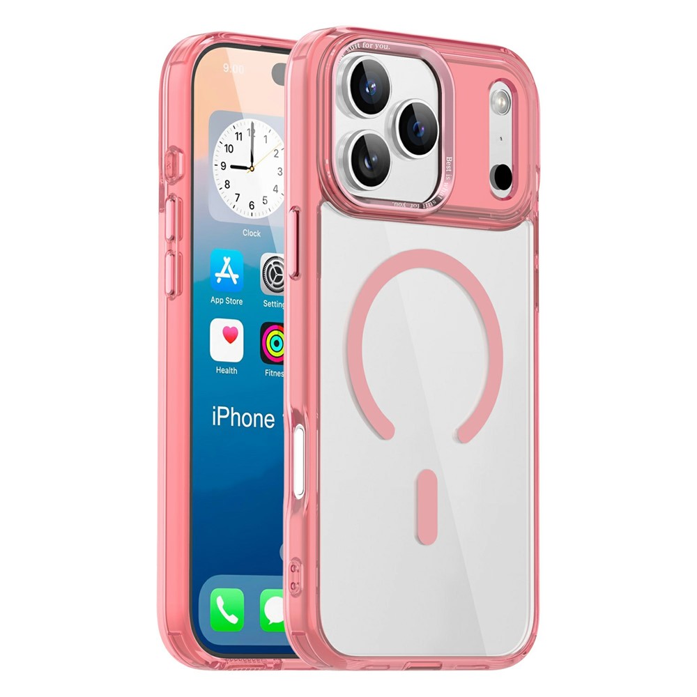 For iPhone 17 Pro Max Case Compatible with MagSafe TPU+PC Transparent Phone Cover - Transparent Pink