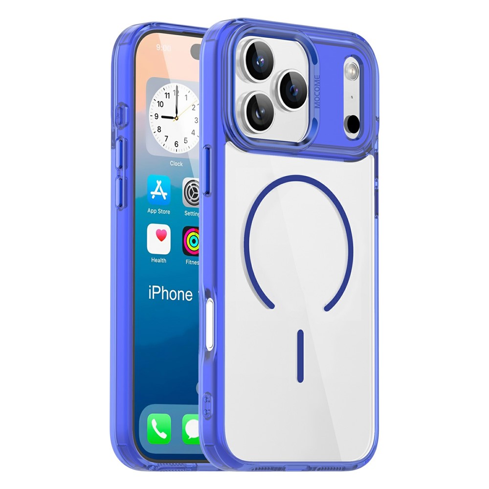 For iPhone 17 Pro Max Magnetic Case Compatible with MagSafe TPU PC Clear Phone Cover - Sapphire