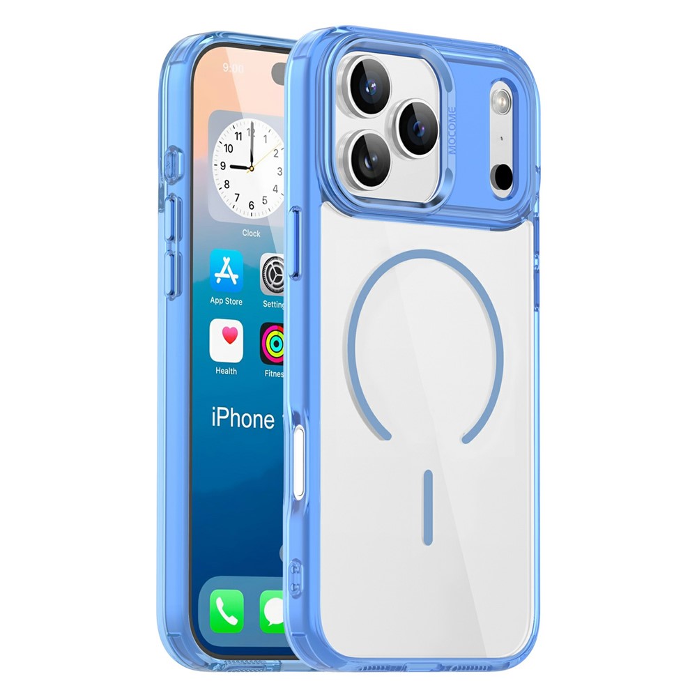 For iPhone 17 Pro Max Magnetic Case Compatible with MagSafe TPU PC Clear Phone Cover - Blue