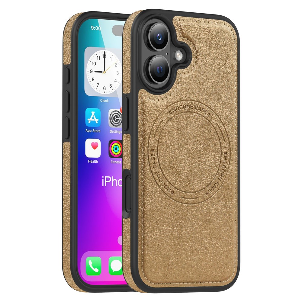 For iPhone 17 Case Compatible with MagSafe Leather Back Phone Cover - Desert Gold