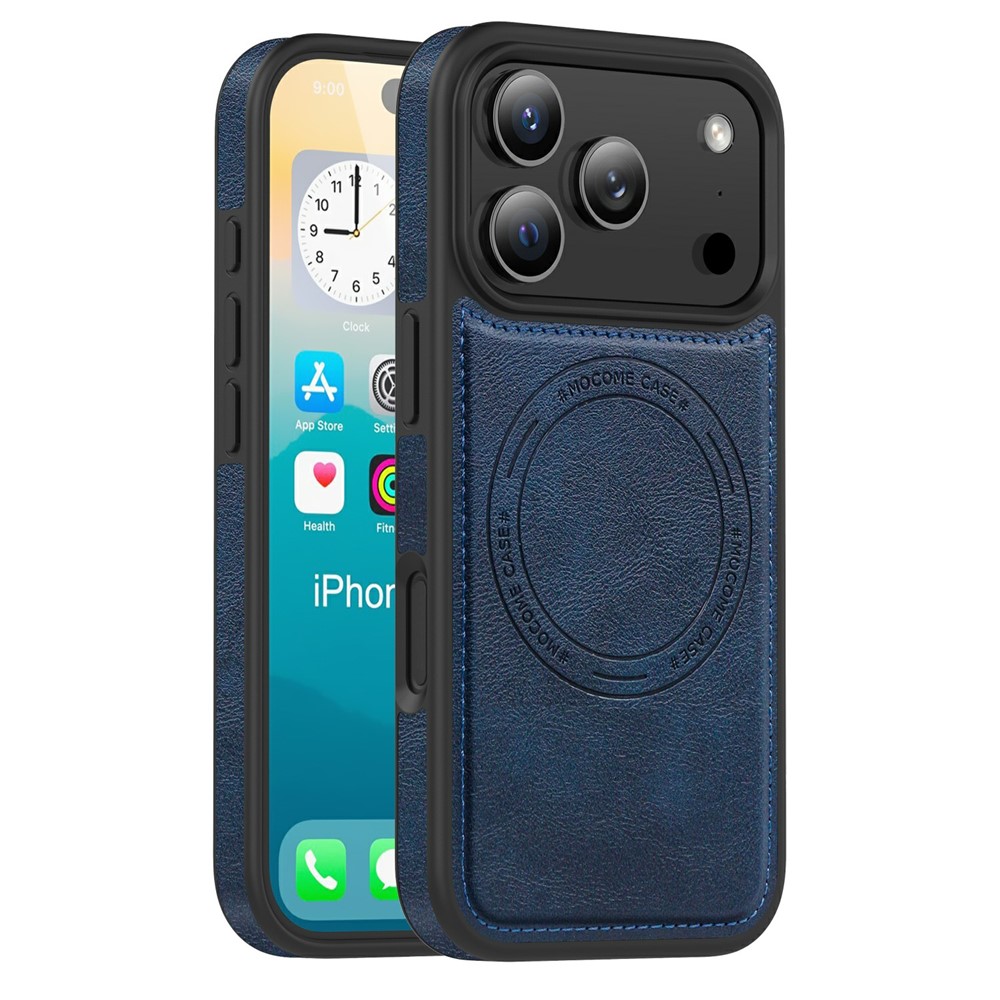 For iPhone 17 Pro Max Case Compatible with MagSafe Leather Back Phone Cover - Sapphire