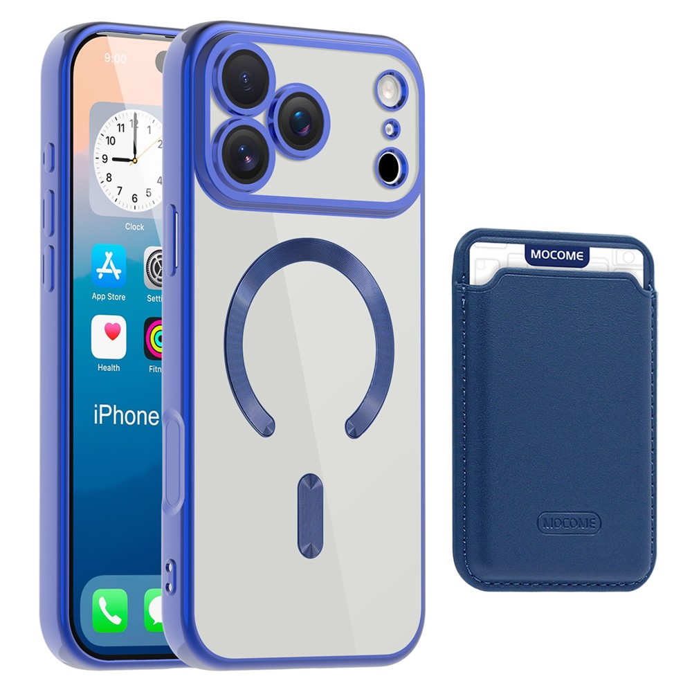 For iPhone 17 Pro Max Case Compatible with MagSafe TPU + PC Mobile Cover with Card Bag - Sapphire
