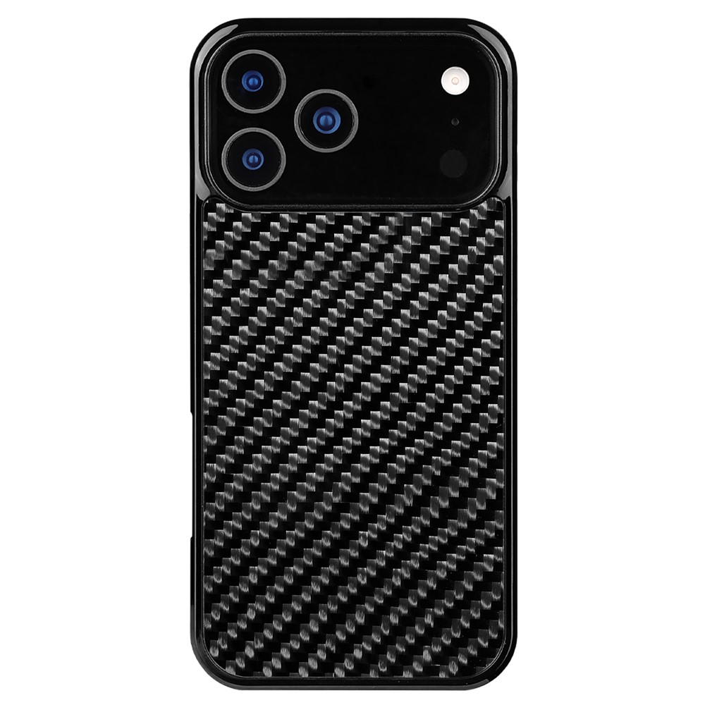For iPhone 17 Pro Max Case Compatible with MagSafe Twill Texture Aramid Fiber TPU Shockproof Phone Cover - Black