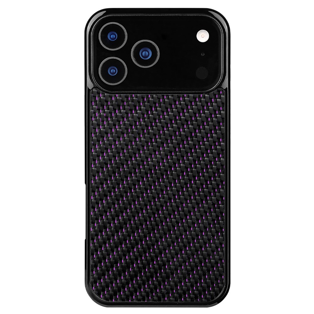 For iPhone 17 Pro Case Compatible with MagSafe Twill Texture Aramid Fiber TPU Shockproof Phone Cover - Purple