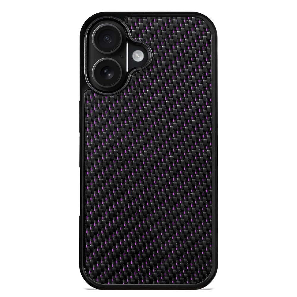 For iPhone 17 Case Compatible with MagSafe Twill Texture Aramid Fiber TPU Shockproof Phone Cover - Purple