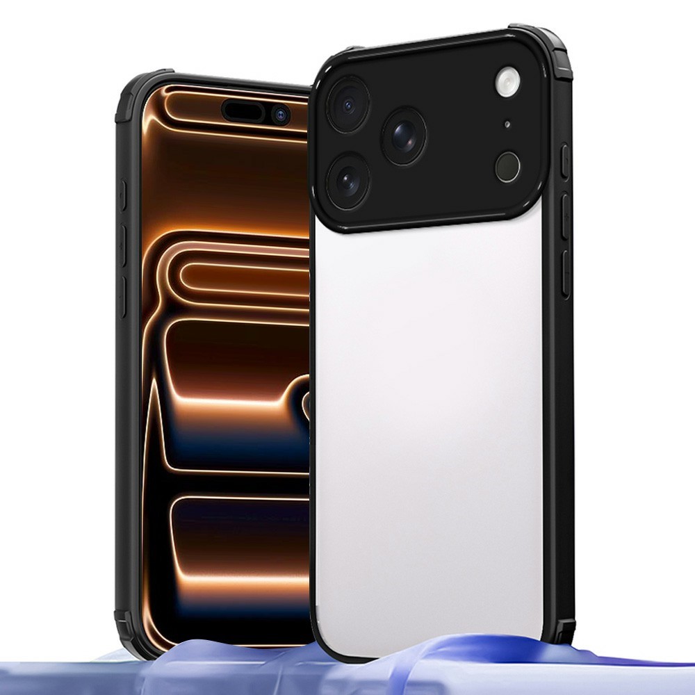 For iPhone 17 Pro Case Reinforced Corner Shockproof TPU + Acrylic Phone Cover - Black