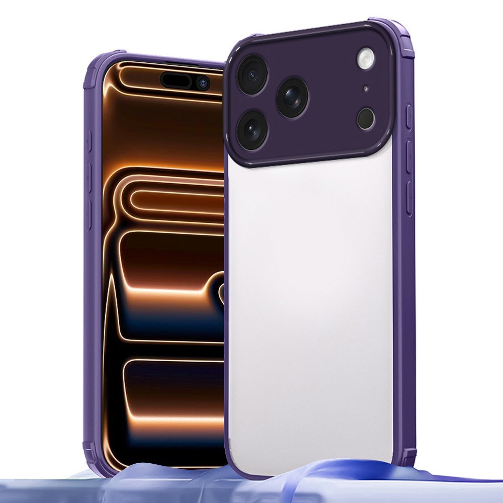 For iPhone 17 Pro Case Reinforced Corner Shockproof TPU + Acrylic Phone Cover - Purple