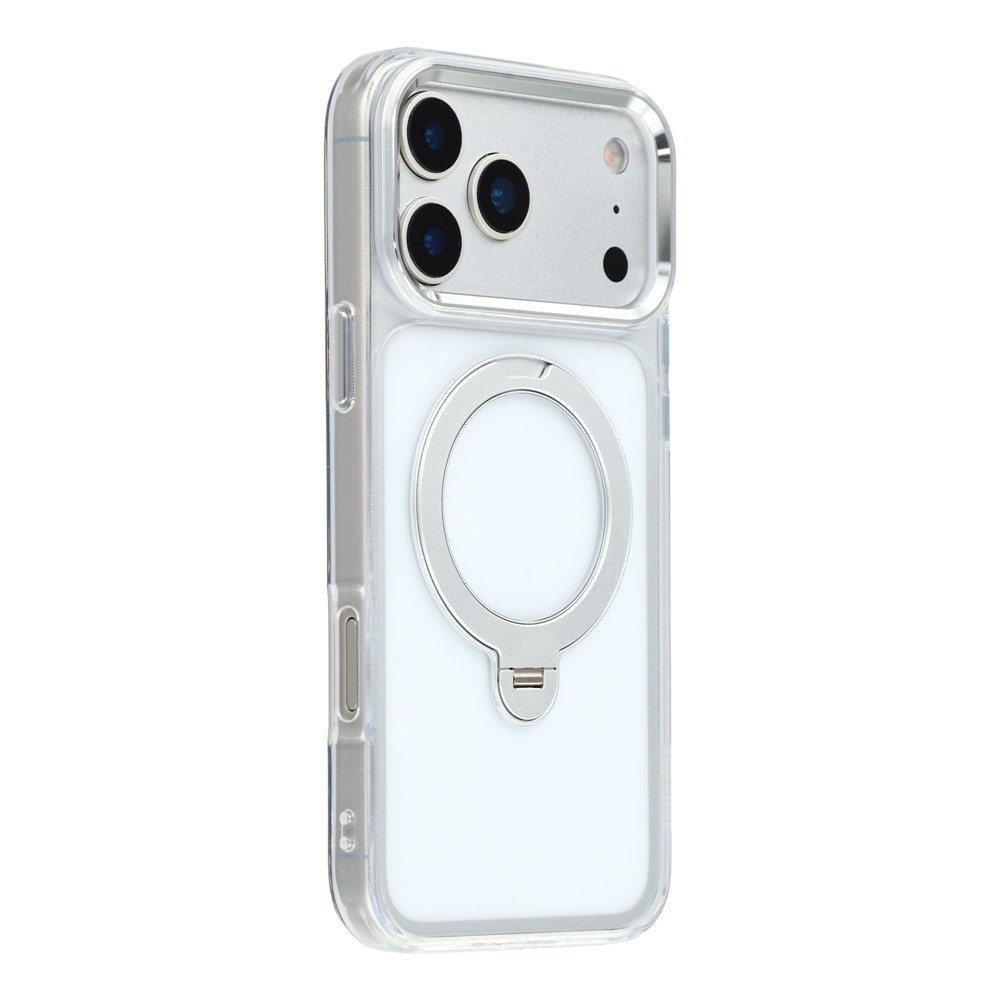 JAUCASE For iPhone 17 Pro Max Case Rotating Kickstand TPU + PC Clear Phone Back Cover - Transparent