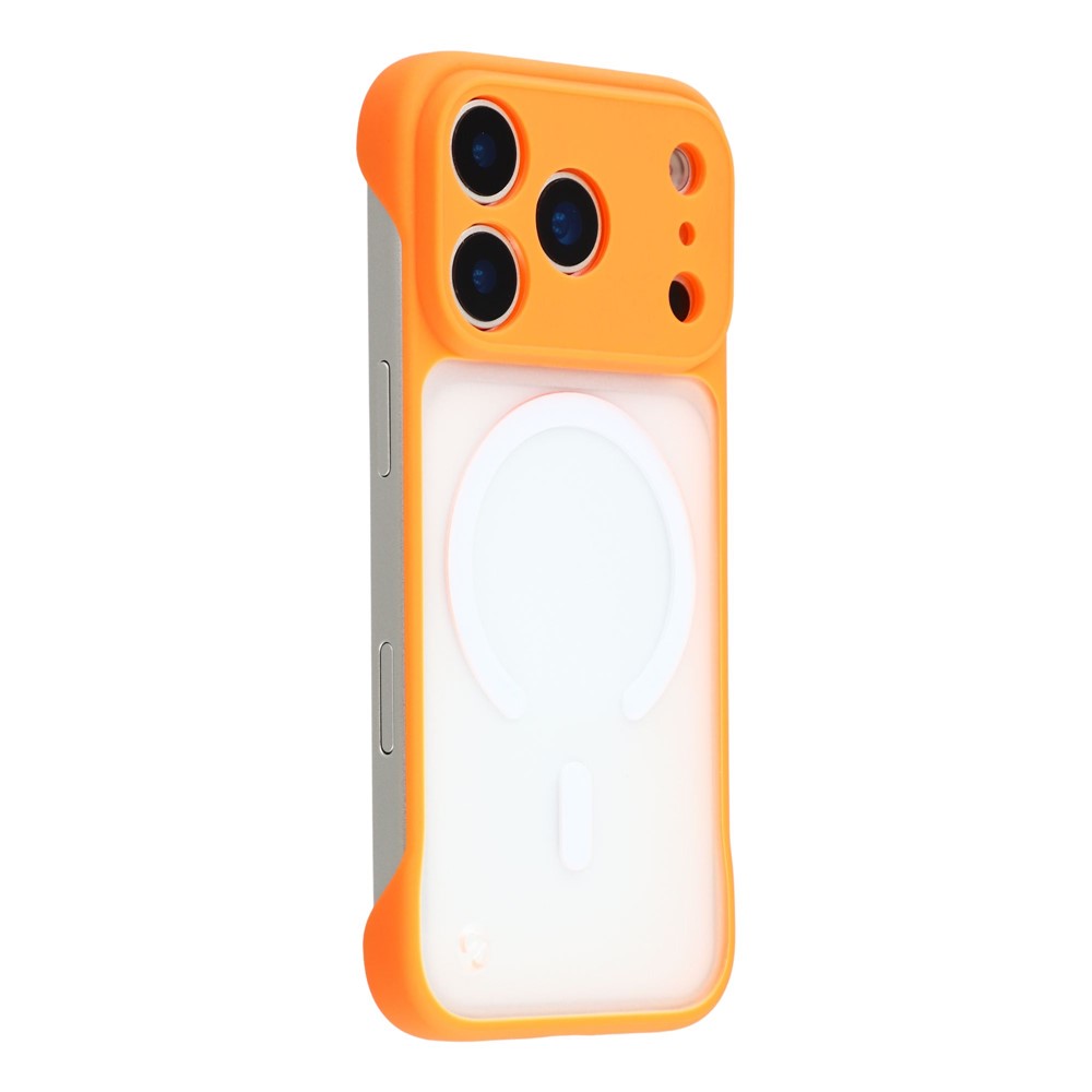 JAUCASE For iPhone 17 Pro Case Compatible with MagSafe Frosted PC Frameless Phone Cover - Orange