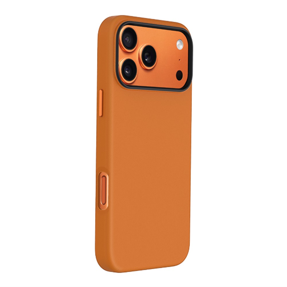 KZDOO Noble Collection Series For iPhone 17 Pro Case PU + PC Shockproof Phone Cover - Orange