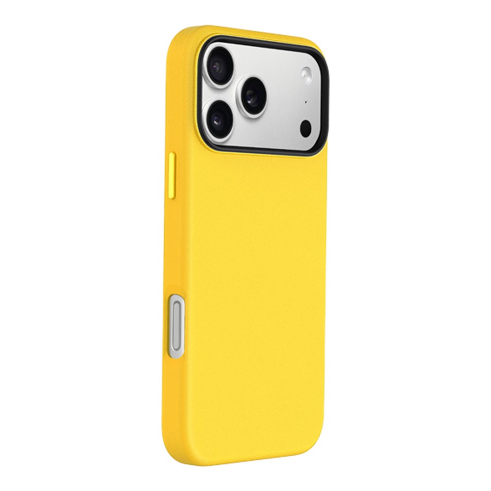 KZDOO Noble Collection Series For iPhone 17 Pro Case PU + PC Shockproof Phone Cover - Yellow