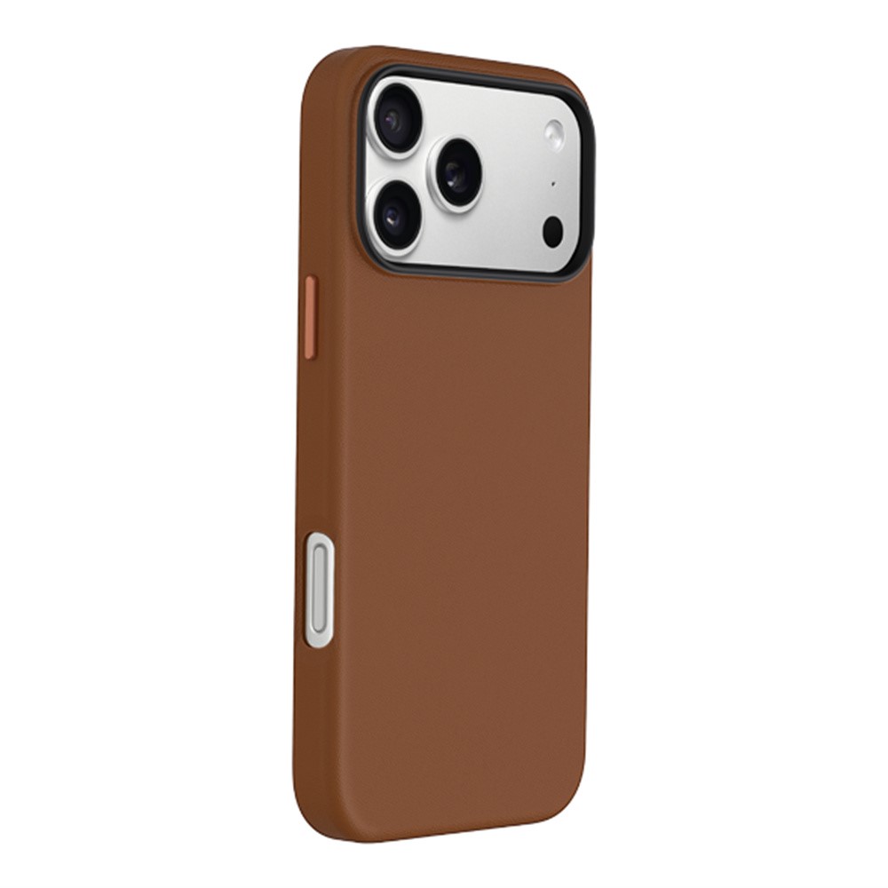 KZDOO Noble Collection Series For iPhone 17 Pro Max Case PU+PC Shockproof Phone Cover - Brown