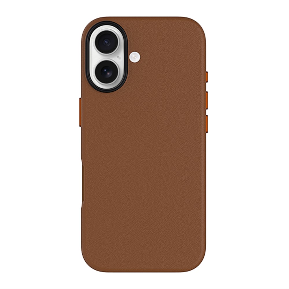 KZDOO Noble Collection Series For iPhone 17 Case PU + PC Shockproof Phone Cover - Brown