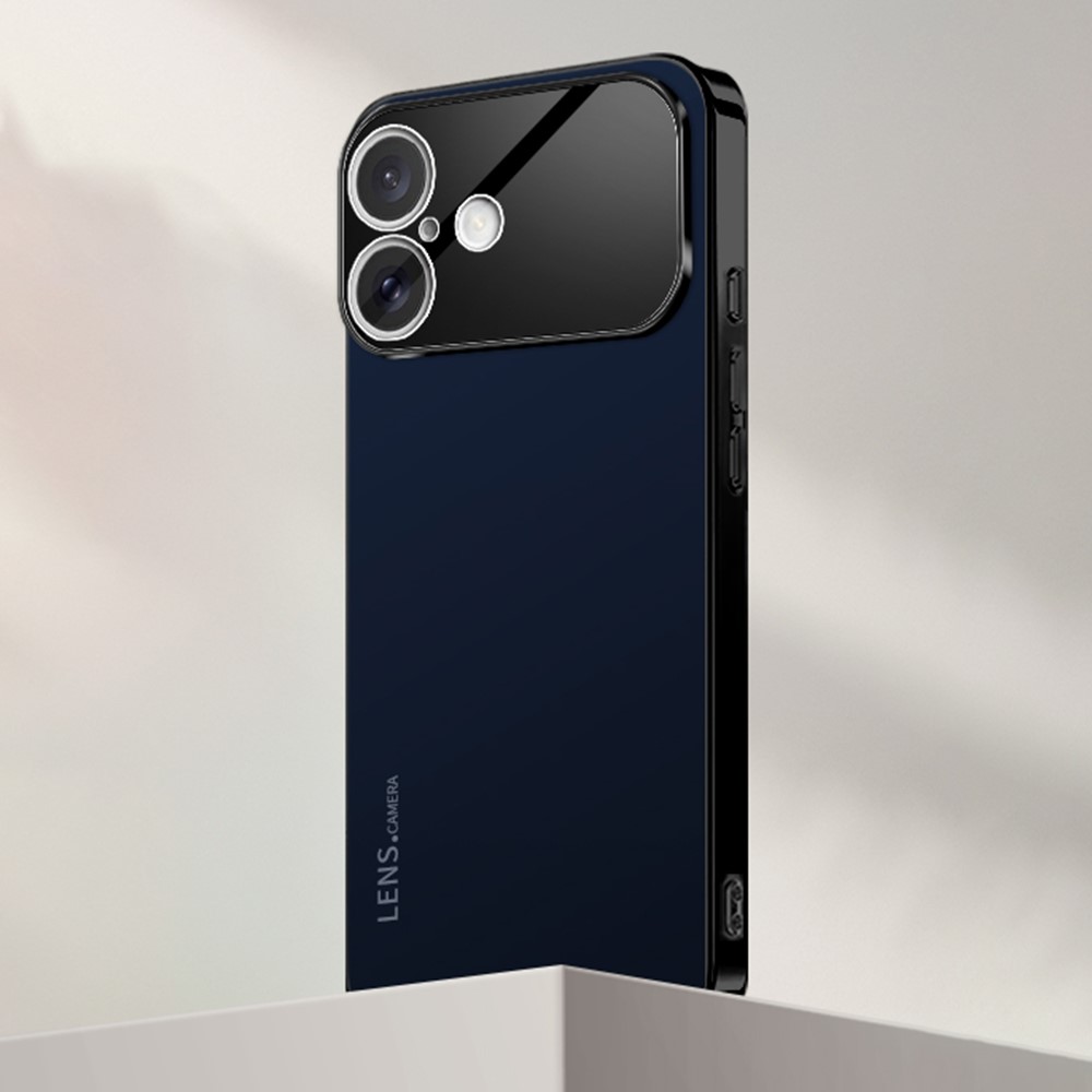 For iPhone 17 Case Acrylic + TPU + Metal Anti-Scratch Phone Cover with Electroplating Frame - Black