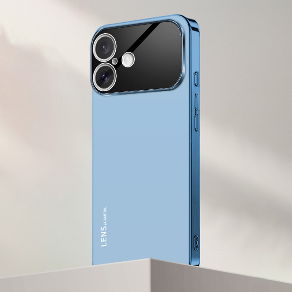 For iPhone 17 Case Acrylic + TPU + Metal Anti-Scratch Phone Cover with Electroplating Frame - Blue