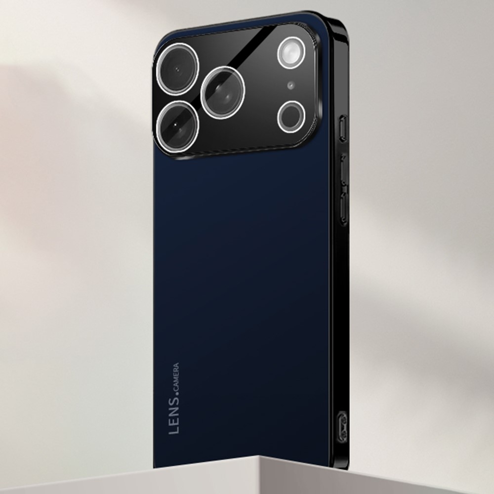 For iPhone 17 Pro Case Acrylic + TPU + Metal Anti-Scratch Phone Cover with Electroplating Frame - Black