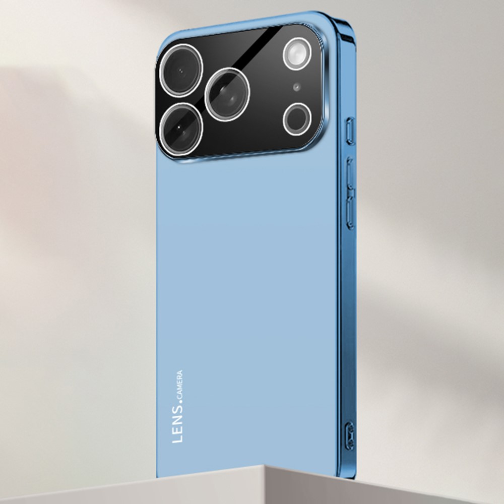 For iPhone 17 Pro Case Acrylic + TPU + Metal Anti-Scratch Phone Cover with Electroplating Frame - Blue