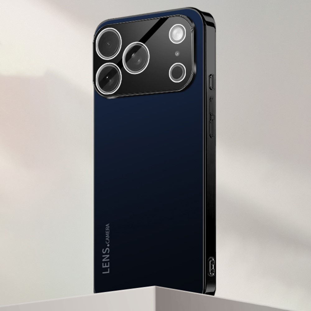 For iPhone 17 Pro Max Case Acrylic + TPU + Metal Anti-Scratch Phone Cover with Electroplating Frame - Black