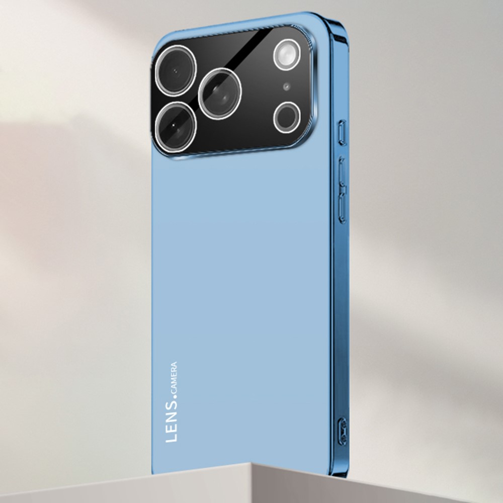 For iPhone 17 Pro Max Case Acrylic + TPU + Metal Anti-Scratch Phone Cover with Electroplating Frame - Blue