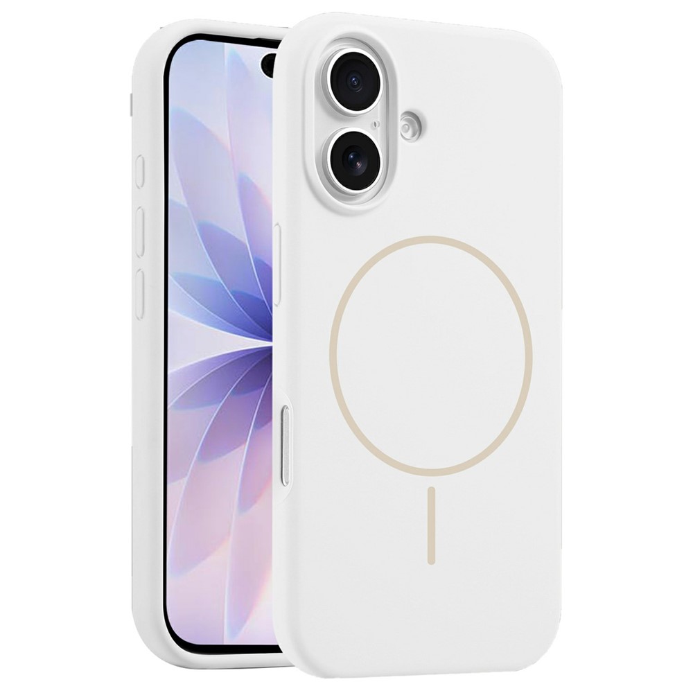 For iPhone 17 Case Compatible with MagSafe Liquid Silicone Anti-Drop Phone Cover - White