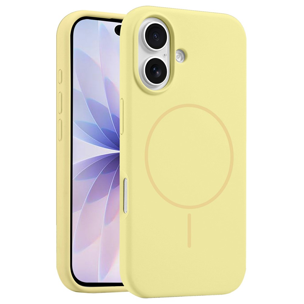For iPhone 17 Case Compatible with MagSafe Liquid Silicone Anti-Drop Phone Cover - Light Yellow