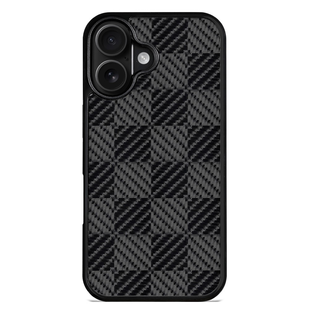 For iPhone 17 Case Compatible with MagSafe Aramid Fiber TPU Shockproof Phone Cover - Square Texture