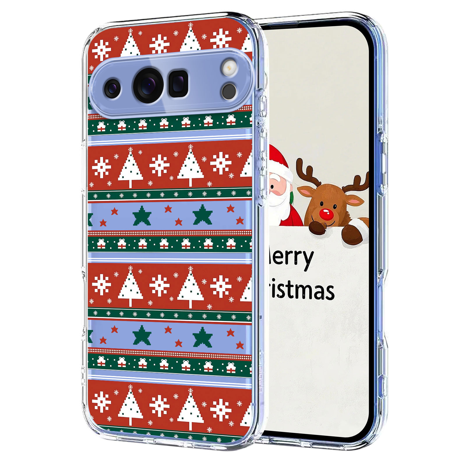 For Google Pixel 9 Pro XL / Google Pixel 10 Pro XL Case Christmas Themed Pattern Printing TPU Phone Back Cover - Christmas Ribbons
