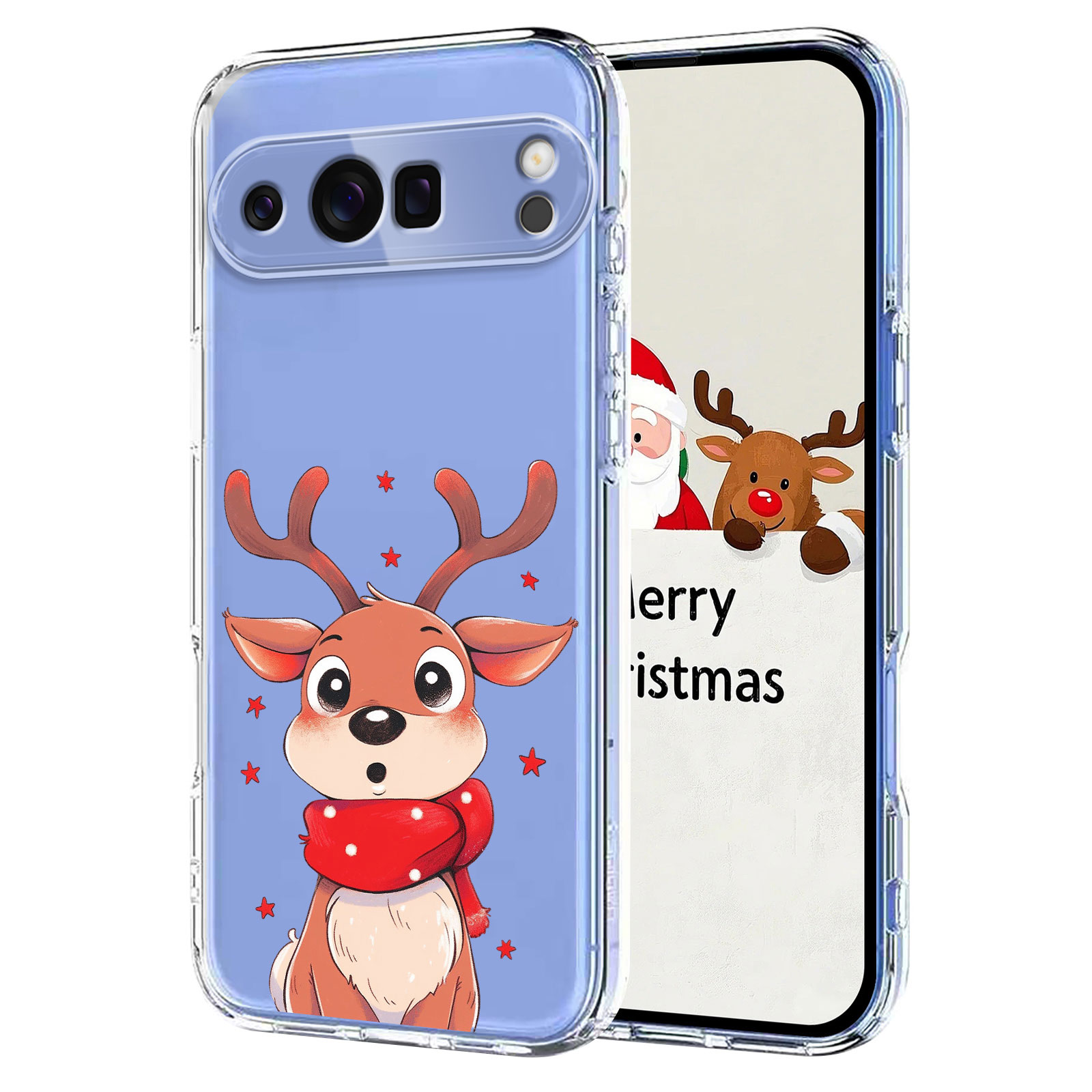 For Google Pixel 9 Pro XL / Google Pixel 10 Pro XL Case Christmas Themed Pattern Printing TPU Phone Back Cover - Christmas Elk
