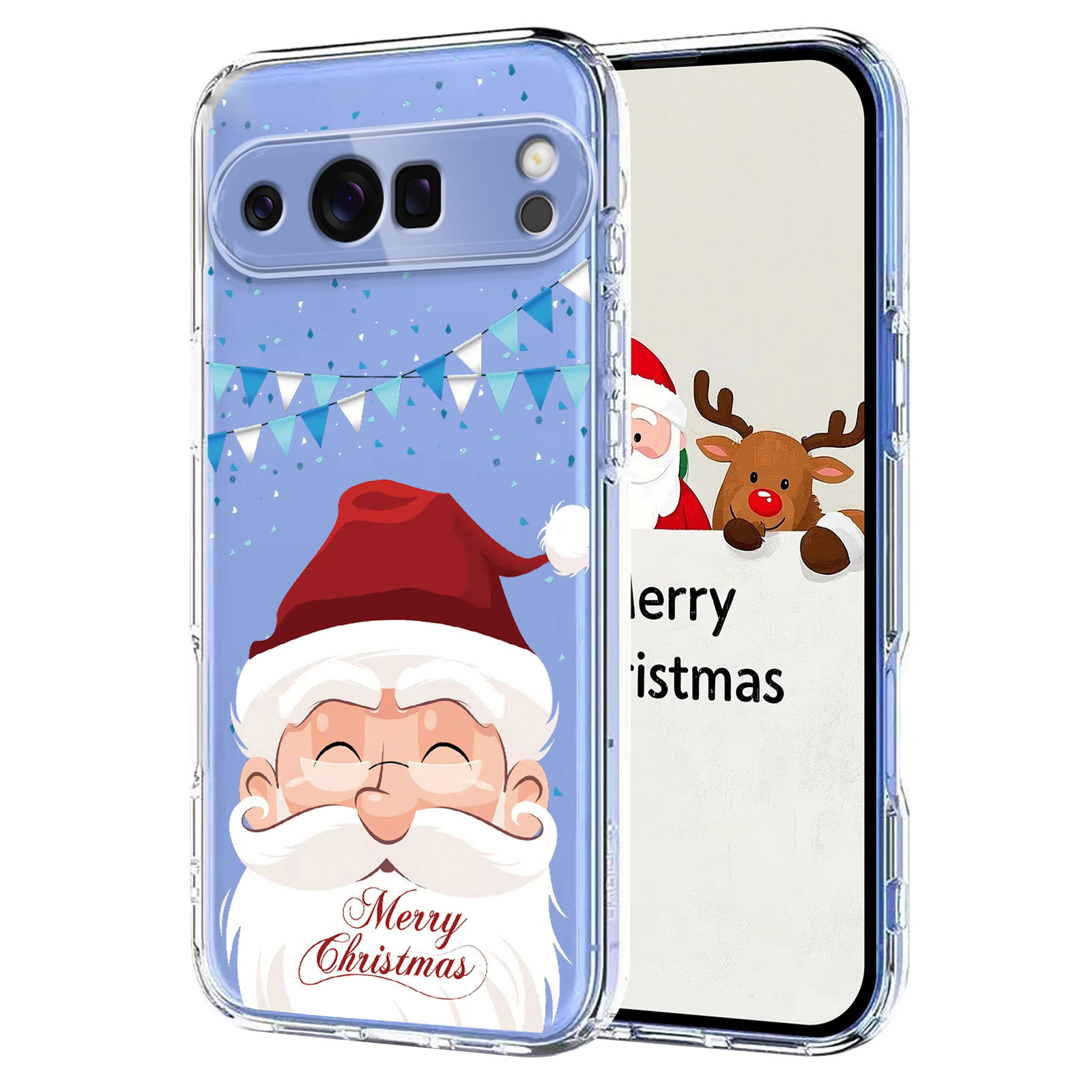 For Google Pixel 9 Pro XL / Google Pixel 10 Pro XL Case Christmas Themed Pattern Printing TPU Phone Back Cover - Santa Claus