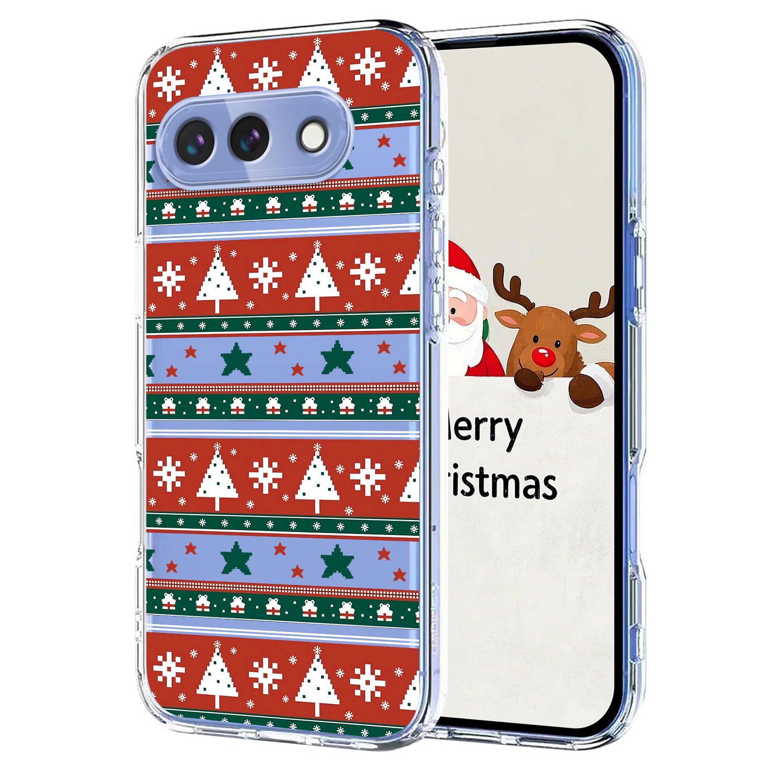 For Google Pixel 9a Case Christmas Themed Pattern Printing TPU Phone Back Cover - Christmas Ribbons