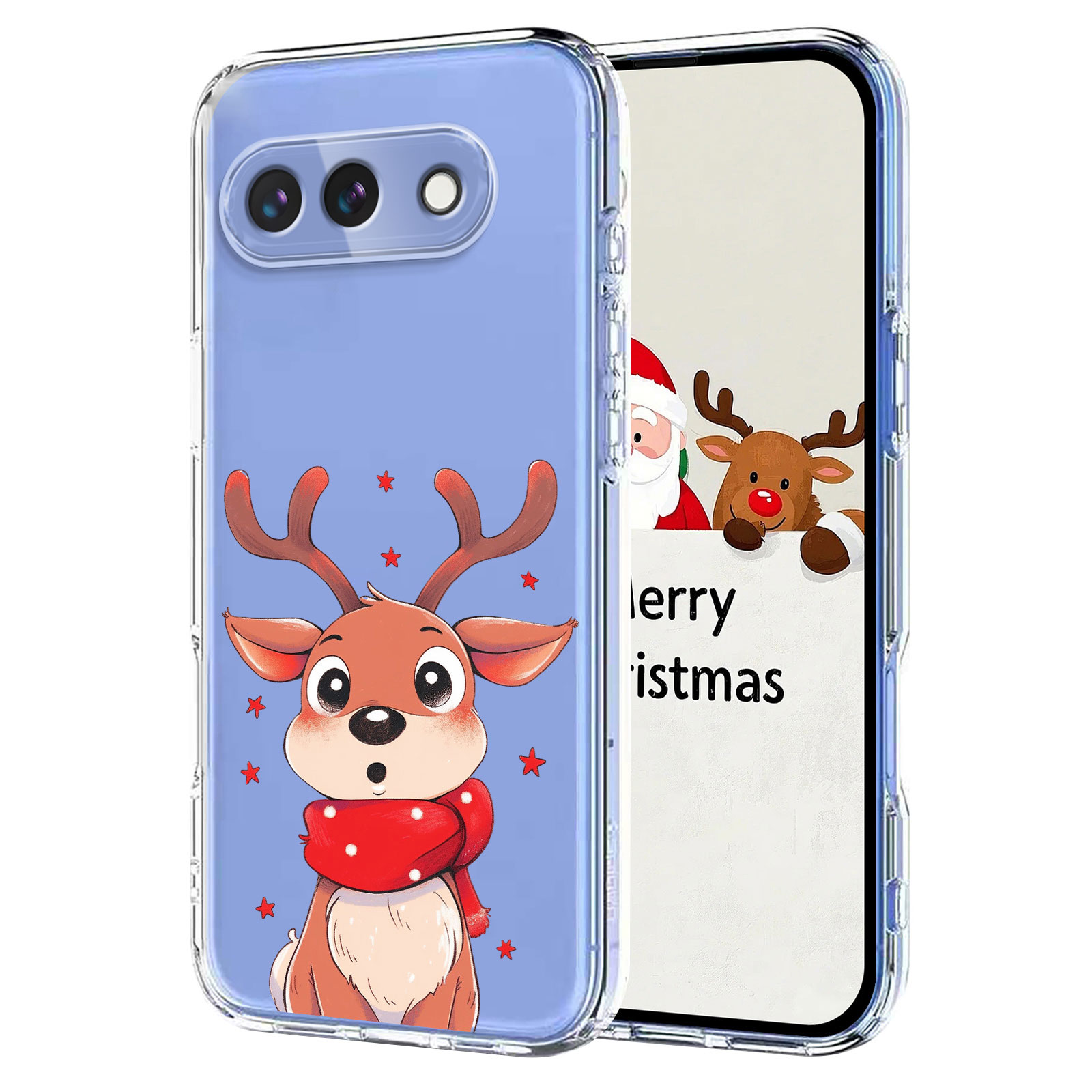 For Google Pixel 9a Case Christmas Themed Pattern Printing TPU Phone Back Cover - Christmas Elk