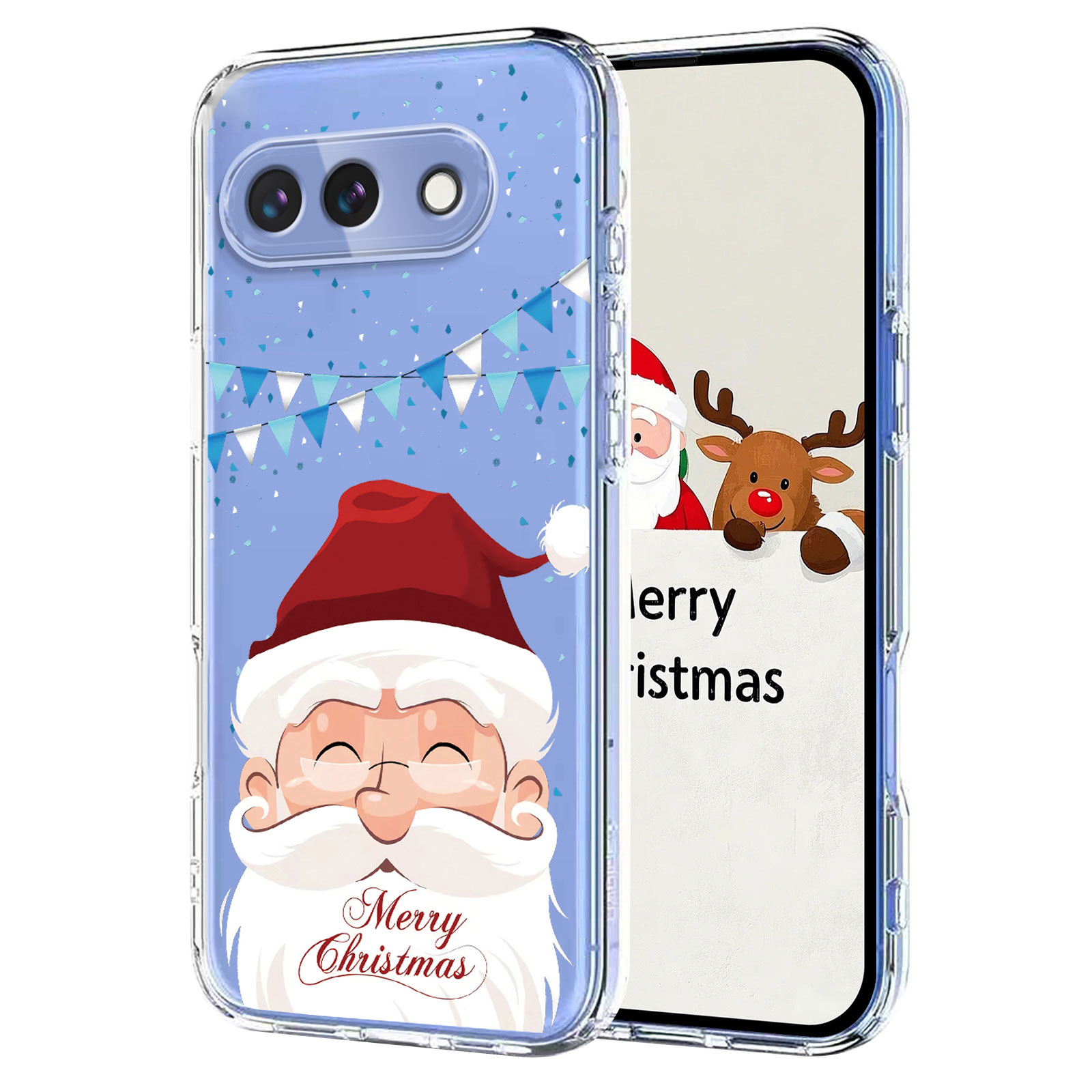 For Google Pixel 9a Case Christmas Themed Pattern Printing TPU Phone Back Cover - Santa Claus