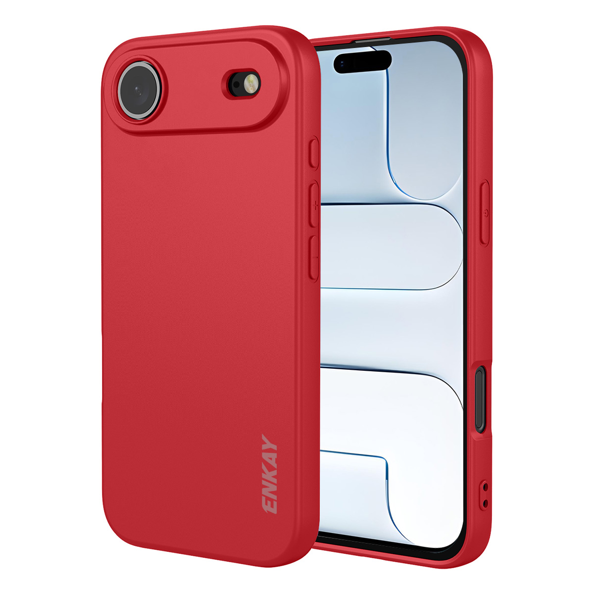 For iPhone Air Silicone Case ENKAY HAT PRINCE Straight Edge Cell Phone Back Cover - Red