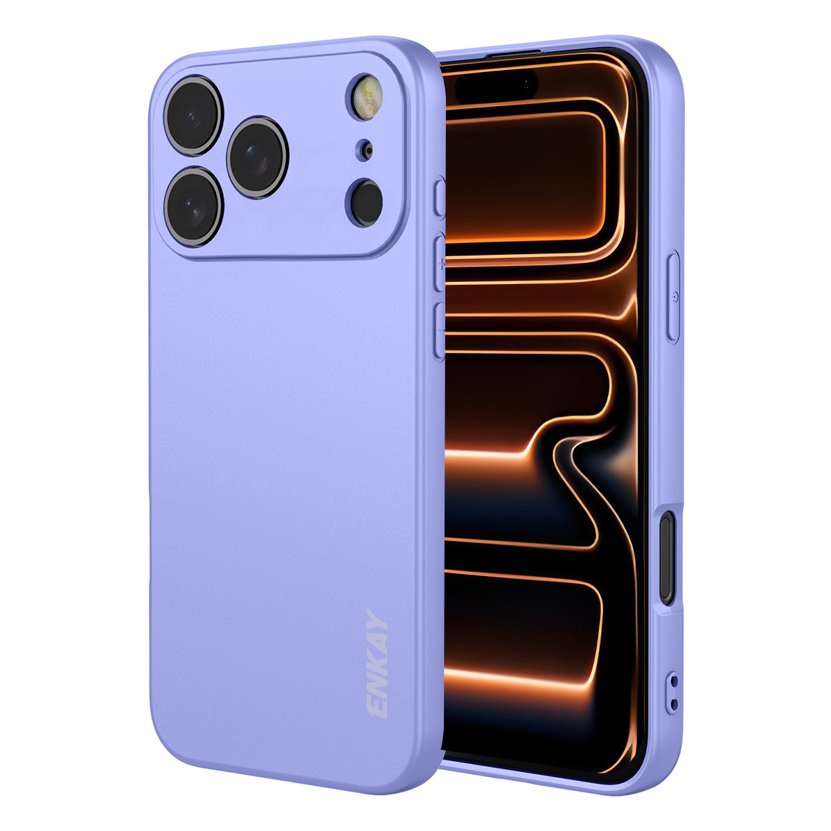 For iPhone 17 Pro Max Silicone Case ENKAY HAT PRINCE Straight Edge Cell Phone Back Cover - Purple