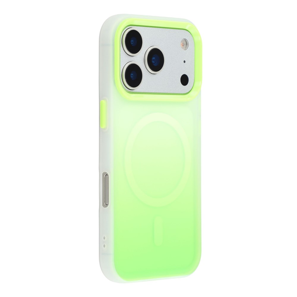 For iPhone 17 Pro Max Case Compatible with MagSafe Gradient Frosted Design PC + TPU Phone Cover - Green