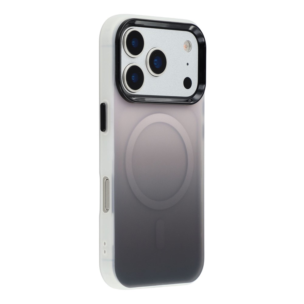 For iPhone 17 Pro Max Case Compatible with MagSafe Gradient Frosted Design PC + TPU Phone Cover - Black