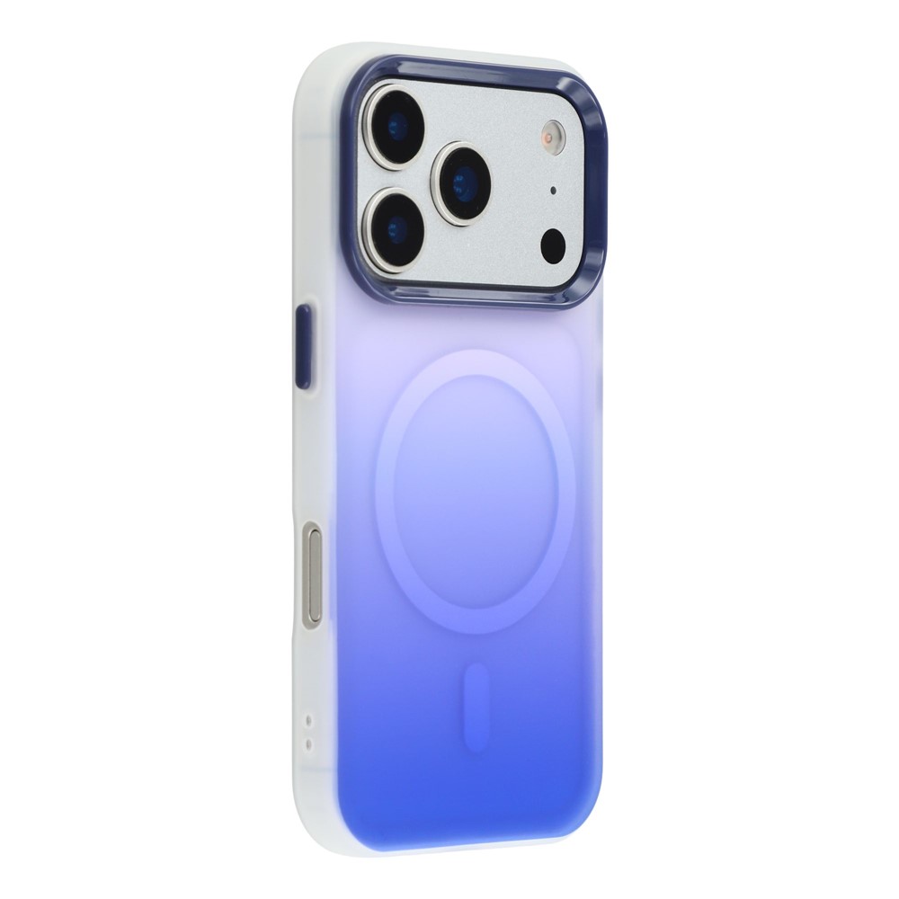 For iPhone 17 Pro Case Compatible with MagSafe Gradient Frosted Design PC + TPU Phone Cover - Blue