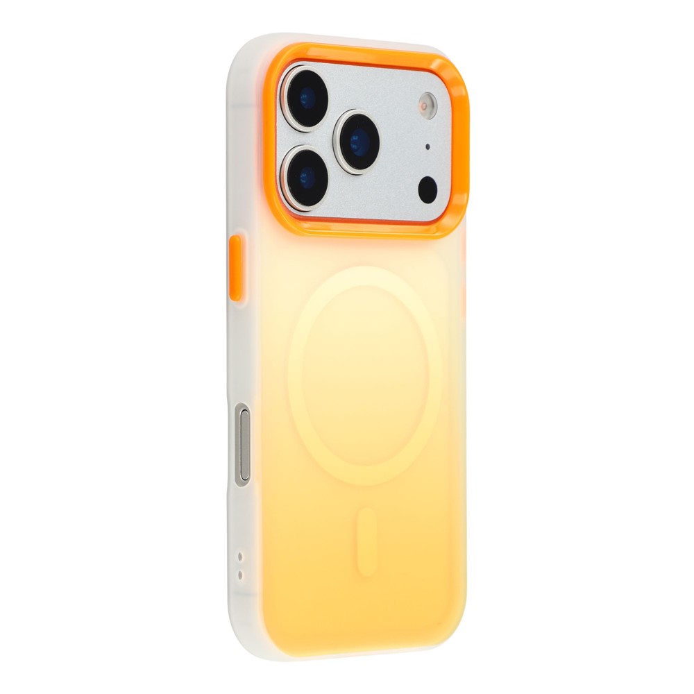 For iPhone 17 Pro Case Compatible with MagSafe Gradient Frosted Design PC + TPU Phone Cover - Orange