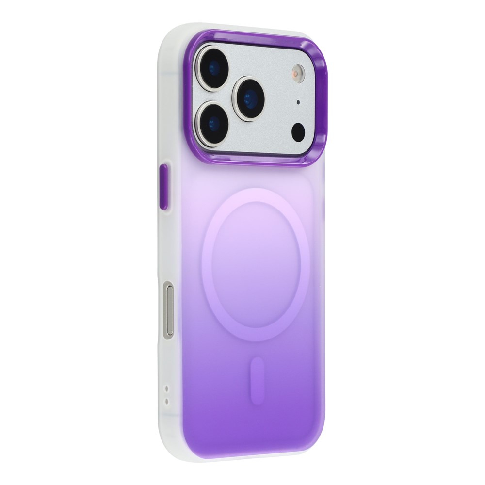For iPhone 17 Pro Case Compatible with MagSafe Gradient Frosted Design PC + TPU Phone Cover - Purple
