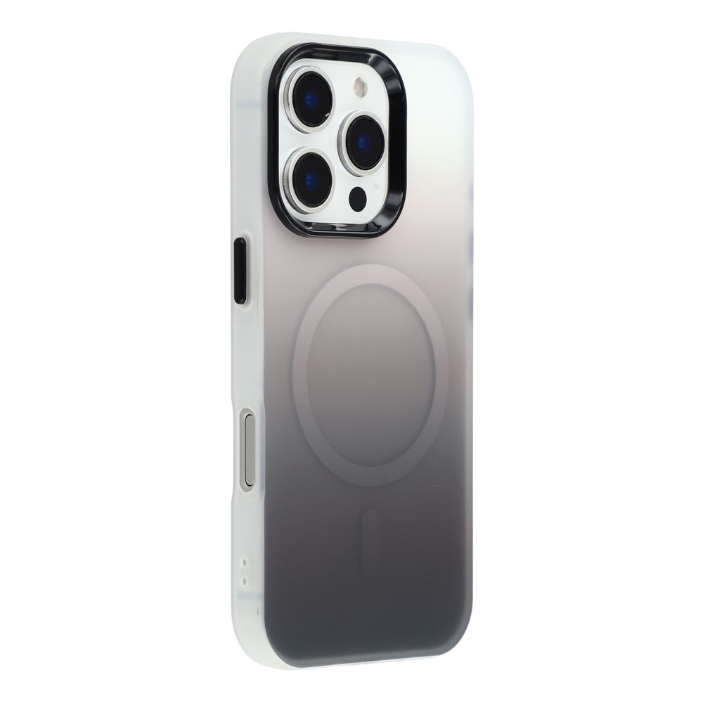 For iPhone 16 Pro Max Case Compatible with MagSafe Gradient Frosted Design PC + TPU Phone Cover - Black