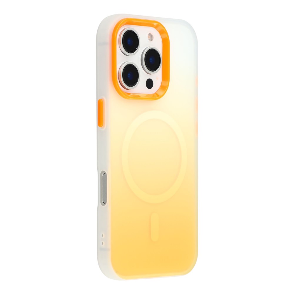 For iPhone 16 Pro Max Case Compatible with MagSafe Gradient Frosted Design PC + TPU Phone Cover - Orange