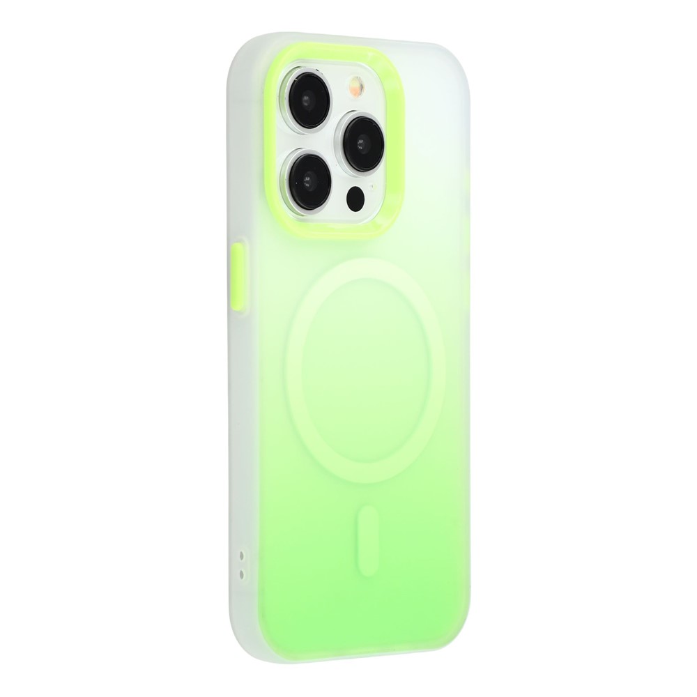 For iPhone 13 Pro Case Compatible with MagSafe Gradient Frosted Design PC + TPU Phone Cover - Green