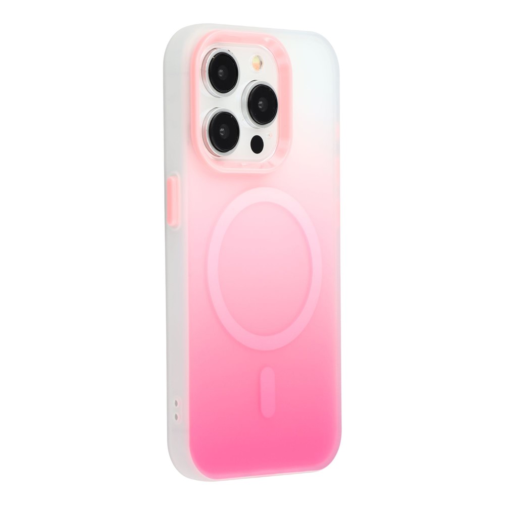 For iPhone 13 Pro Case Compatible with MagSafe Gradient Frosted Design PC + TPU Phone Cover - Pink