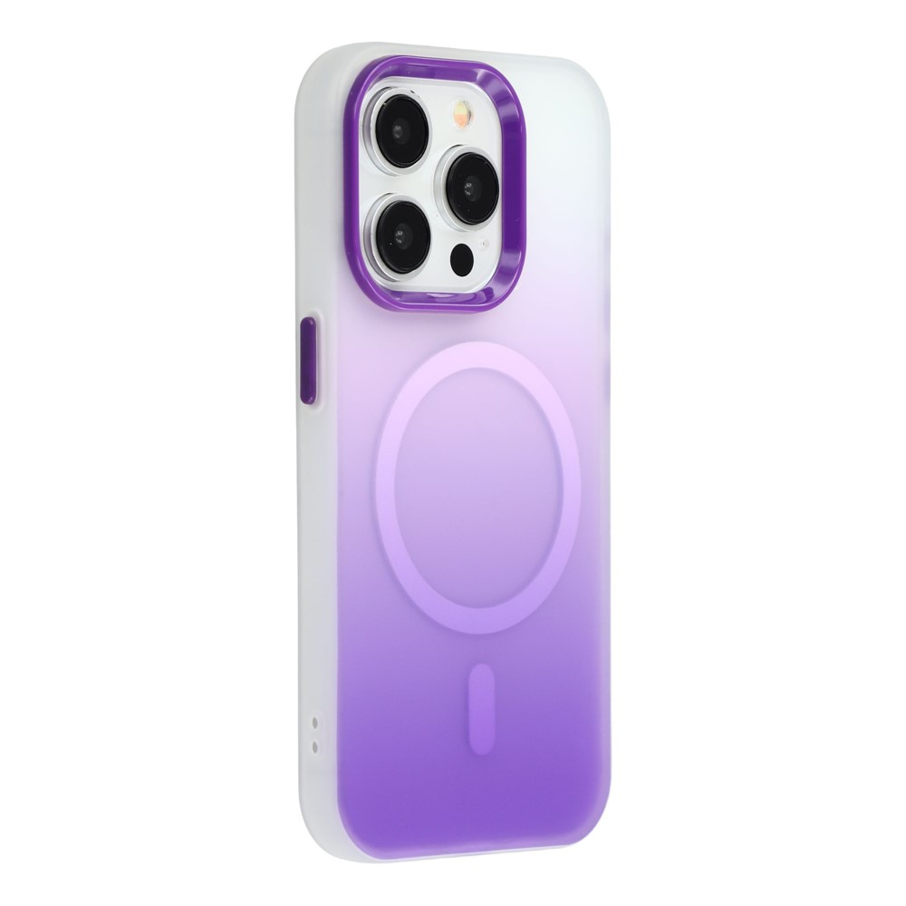 For iPhone 13 Pro Case Compatible with MagSafe Gradient Frosted Design PC + TPU Phone Cover - Purple