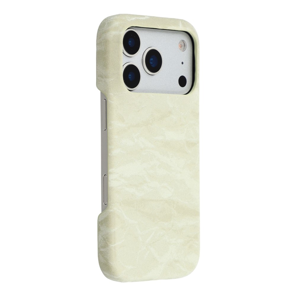 For iPhone 17 Pro Case Velvet Texture Leather + PC Phone Back Cover - Green