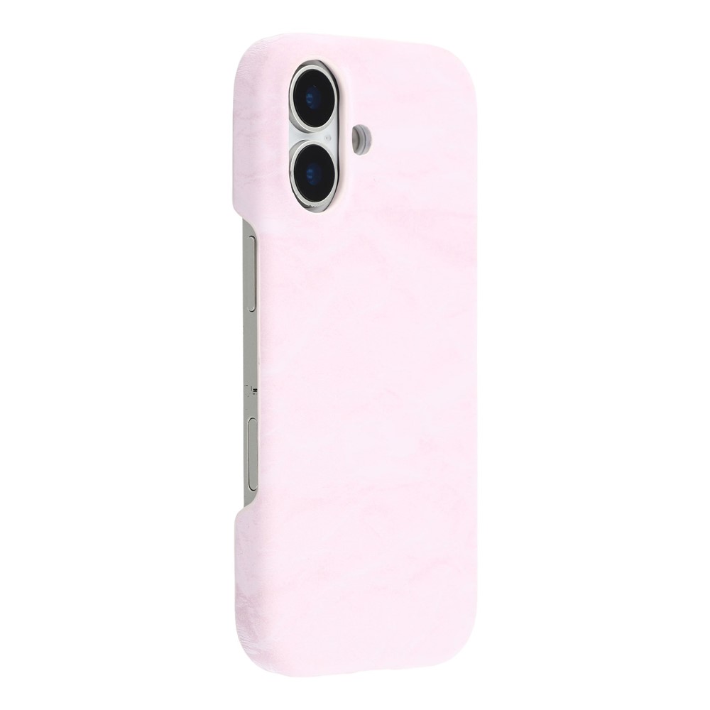For iPhone 17 Case Velvet Texture Leather + PC Phone Back Cover - Pink