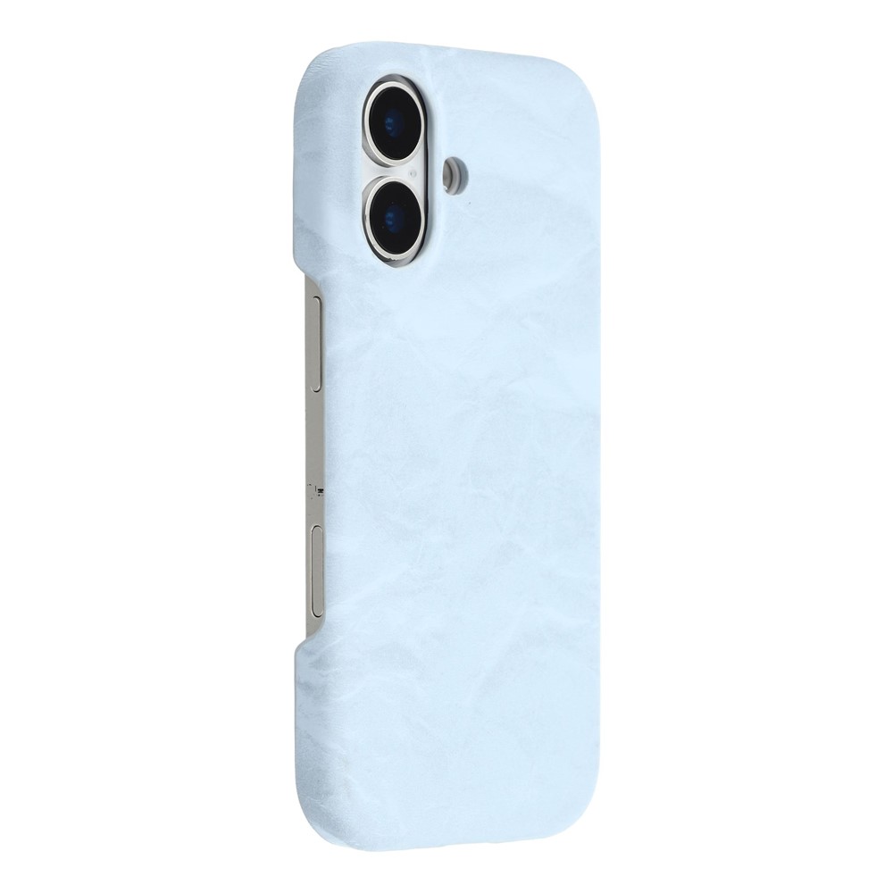 For iPhone 17 Case Velvet Texture Leather + PC Phone Back Cover - Blue