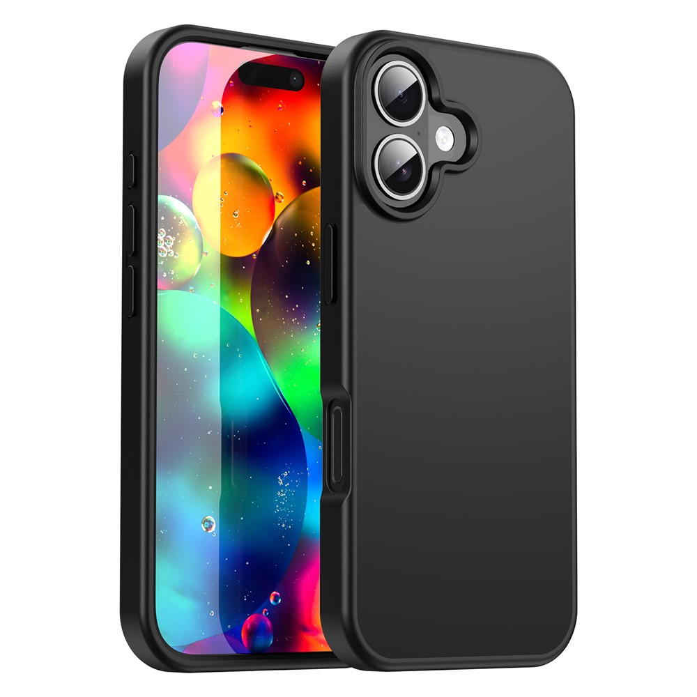 For iPhone 17 Case Skin Touch Matte Anti Drop TPU PC Phone Back Cover - All Black